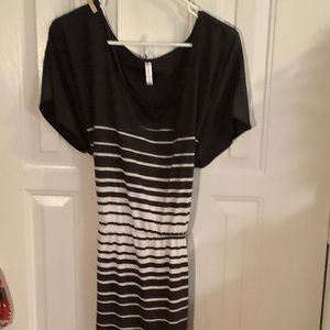 Striped high low dress